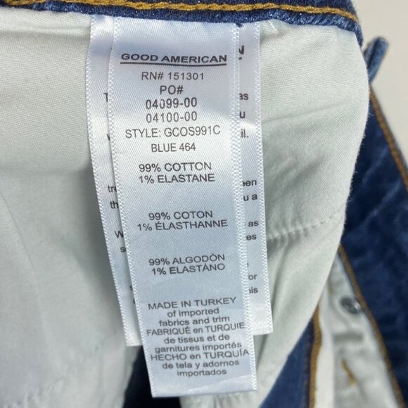 NEW Good American Cut Off Denim Shorts Size 29 Style # GCOS991C High Rise Short - Picture 7 of 13